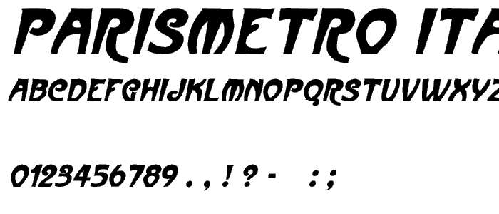 ParisMetro Italic font